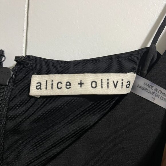 ALICE + OLIVIA Havana Cutout Cady Mini Dress in Black Size 10 - Picture 5 of 6